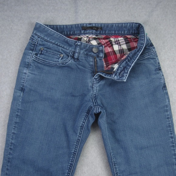 Prana Jeans Womens 0/25 Blue Flannel Lined Straight Leg Outdoor - Picture 3 of 16